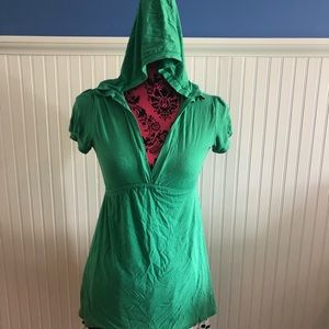 Tally Weijl Tops - Bright Green Hoodie Tee Tunic Short Sleeve XS Tally Weijl Tops - Bright Green Hoodie Tee Tunic Short Sleeve XS